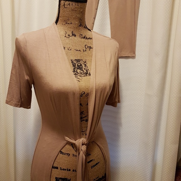 ONE LEFT! Khaki Opague Duster and Leggings Set - Picture 3 of 8